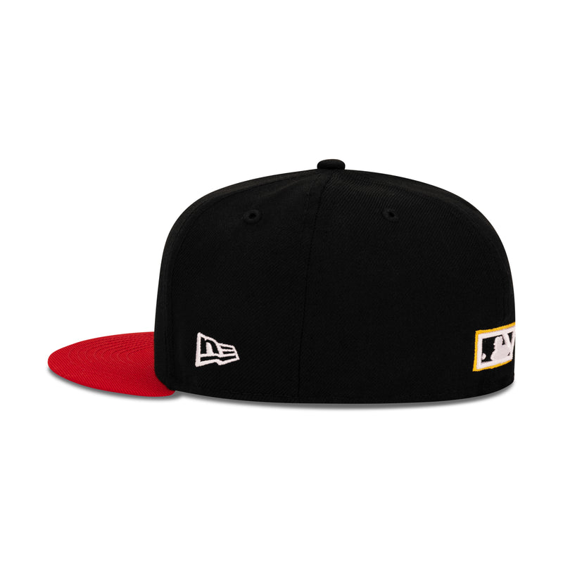 New Era Pittsburgh Pirates Fitted Red Bottom Black Yellow Red