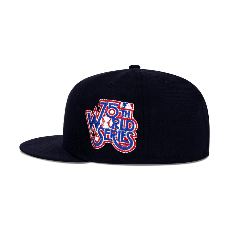 New York Yankees 75TH WORLD SERIES GOLD-BOTTOM Black Fitted Hat