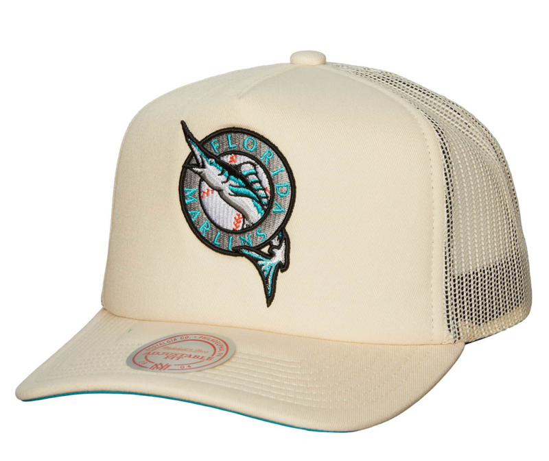 Mitchell & Ness Florida Marlins Evergreen Trucker Coop Snapback Teal B –  FCS Sneakers