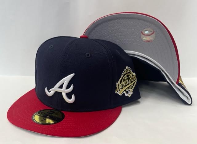 New Era Atlanta Braves Fitted Grey Bottom Navy Red (1995 World Series  Embroidery)