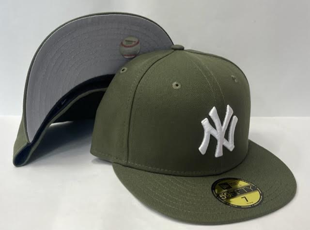 New York Yankees New Era White Logo 59FIFTY Fitted Hat - Olive