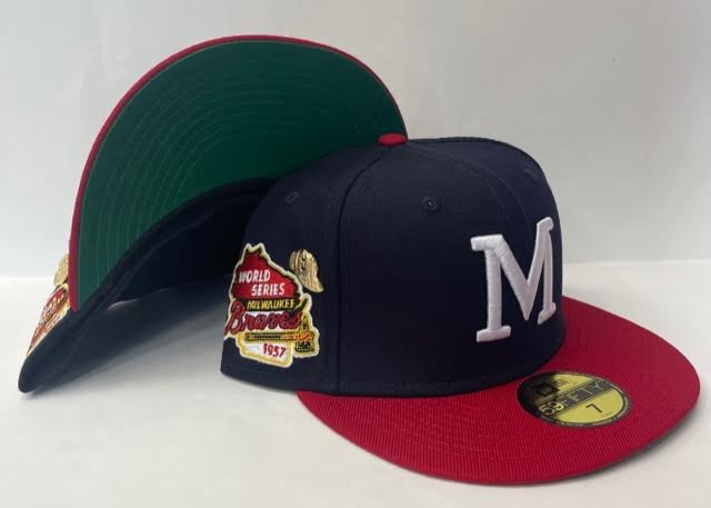 New Era Milwaukee Braves Fitted Green Bottom Navy Red (1957