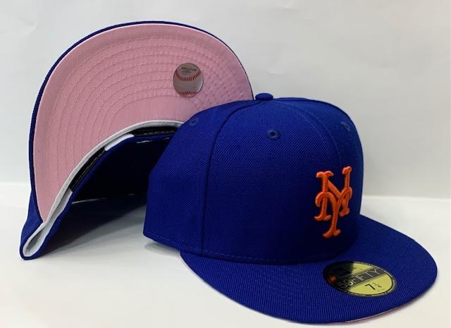 New Era New York Mets Fitted Pink Bottom Royal Orange