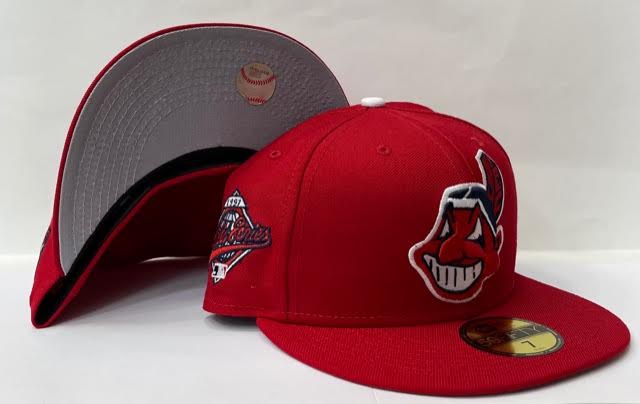 Cleveland Indians 1973 New Era 59FIFTY Fitted Hat (Navy Red Gray Under BRIM) 7 1/8