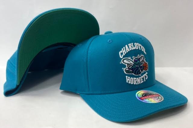 Mitchell and Ness Charlotte Hornets Team Side Fitted Hat Teal/Purple