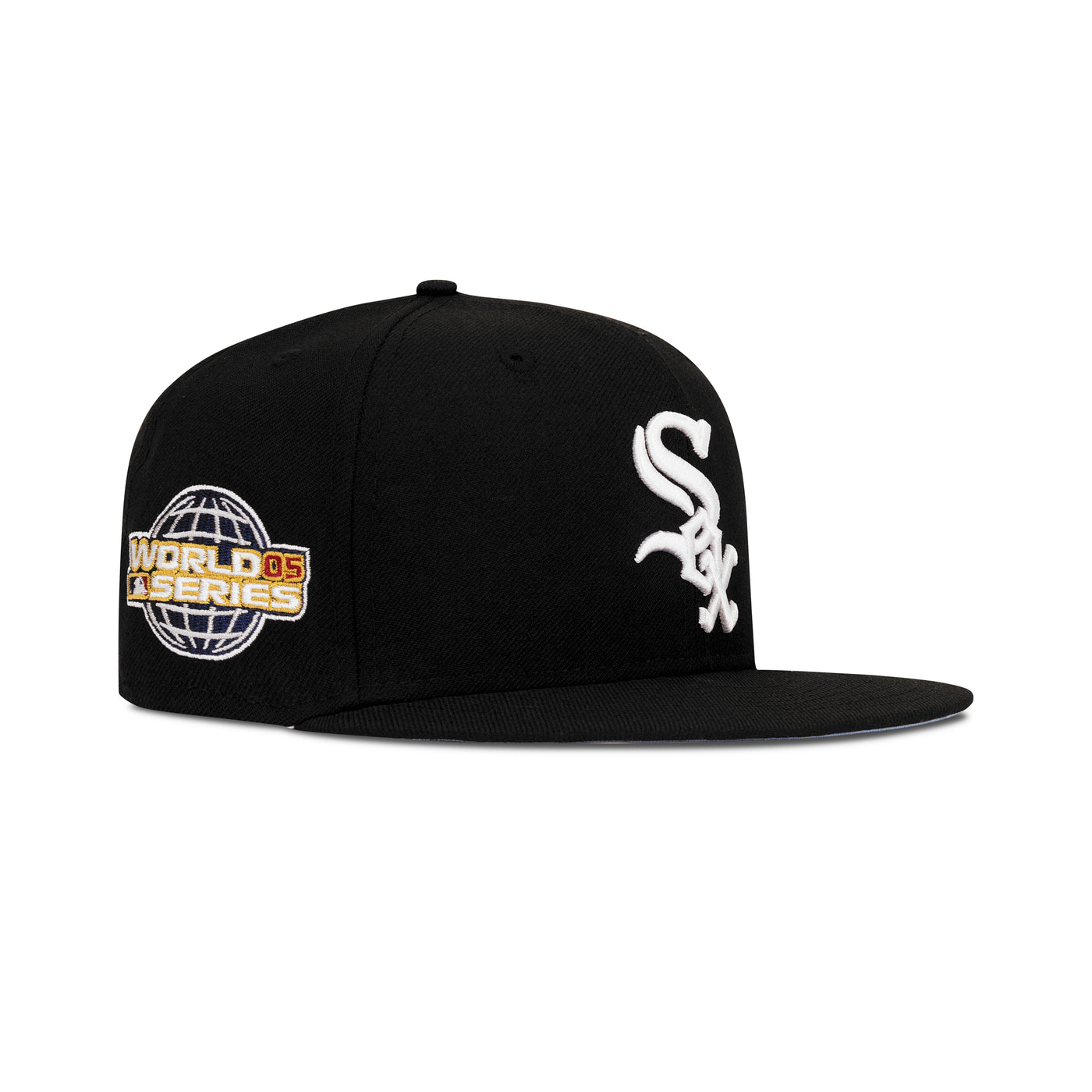 New Era Chicago White Sox Mens Black 2005 World Series Side Patch 59FIFTY Fitted  Hat