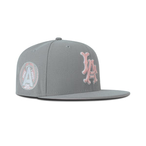 New Era L.A. Anaheim Angels Fitted Pink Bottom "Grey Pink" (25th Anniversary Embroidery)