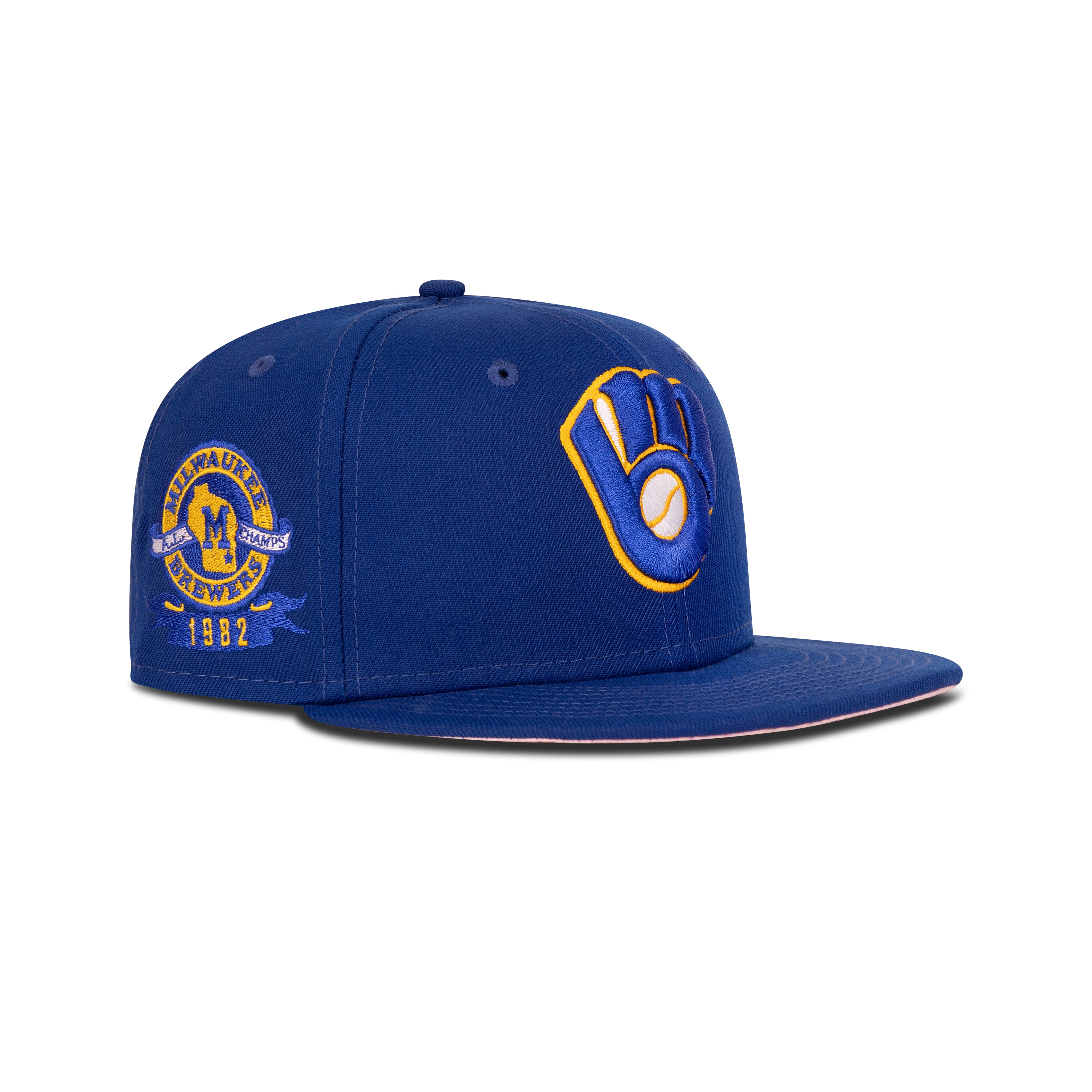 New Era Milwaukee Brewers Fitted Pink Bottom 