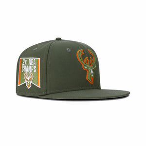 New Era Milwaukee Bucks Fitted Grey Bottom 