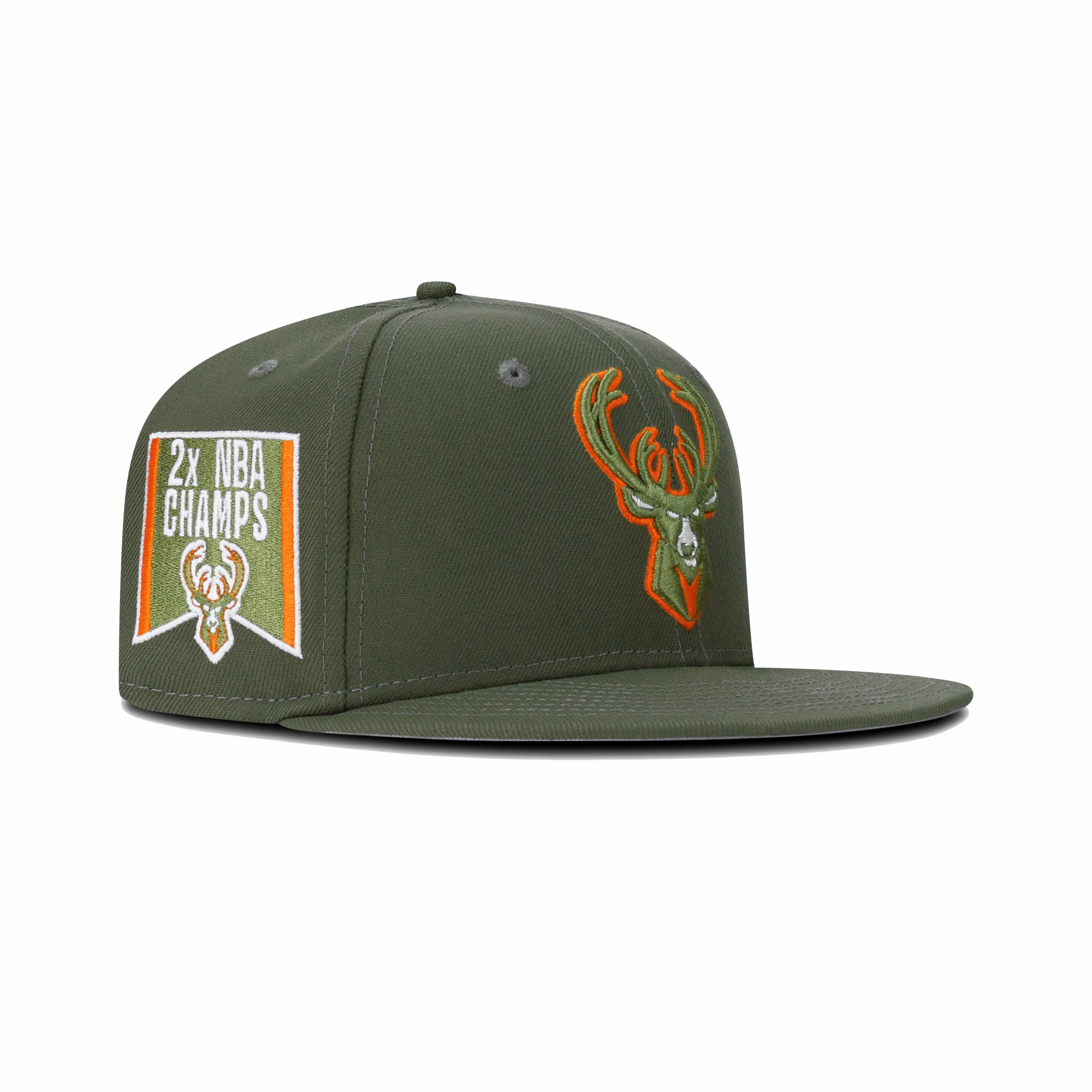 New Era Milwaukee Bucks Fitted Grey Bottom 