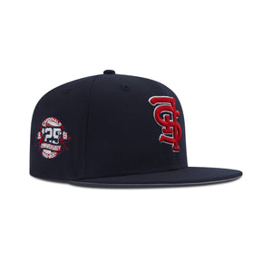 New Era St. Louis Cardinals Upside Down Logo Fitted Grey Bottom "Navy Red" (25th Anniversary Embroidery)