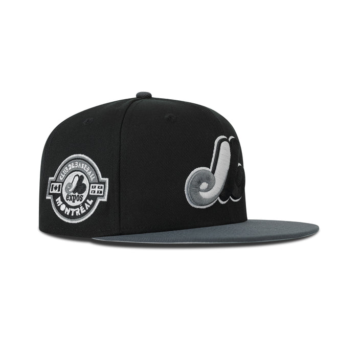 New Era Montreal Expos Fitted Grey Bottom "Black Grey" (Montreal Expo Embroidery)