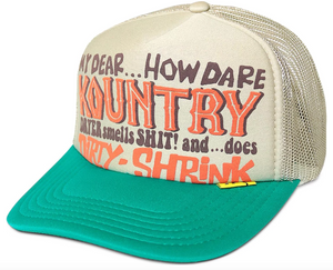 Kapital Kountry Dirty Shrink Trucker Hat "Beige/Turquoise"