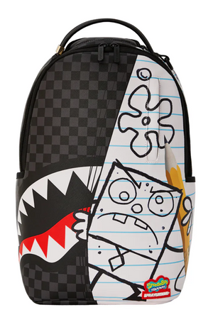Sprayground Sponge Bob Reveal Doodle DLXSV Backpack "Black White"