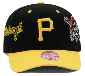 Mitchell & Ness Pittsburgh Pirates Overbite Pro Snapback Grey Bottom 