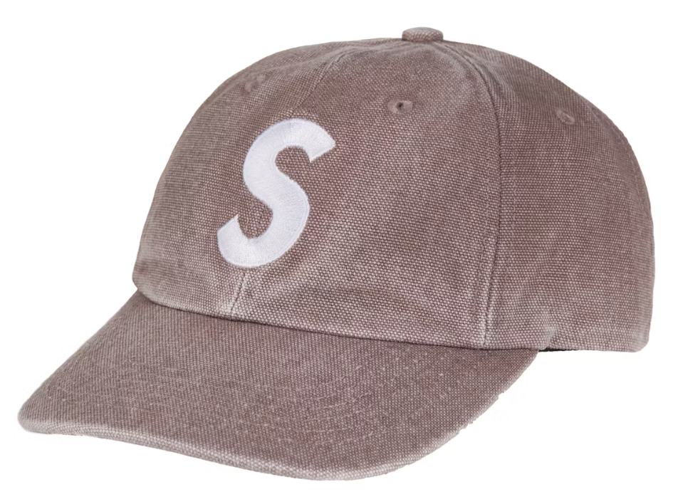 Supreme Pigment Coated Canvas S Logo 6 Panel Dad Hat 