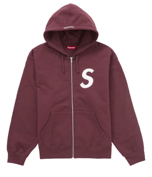 Supreme S Logo Zip Up Hooded Sweatshirt 