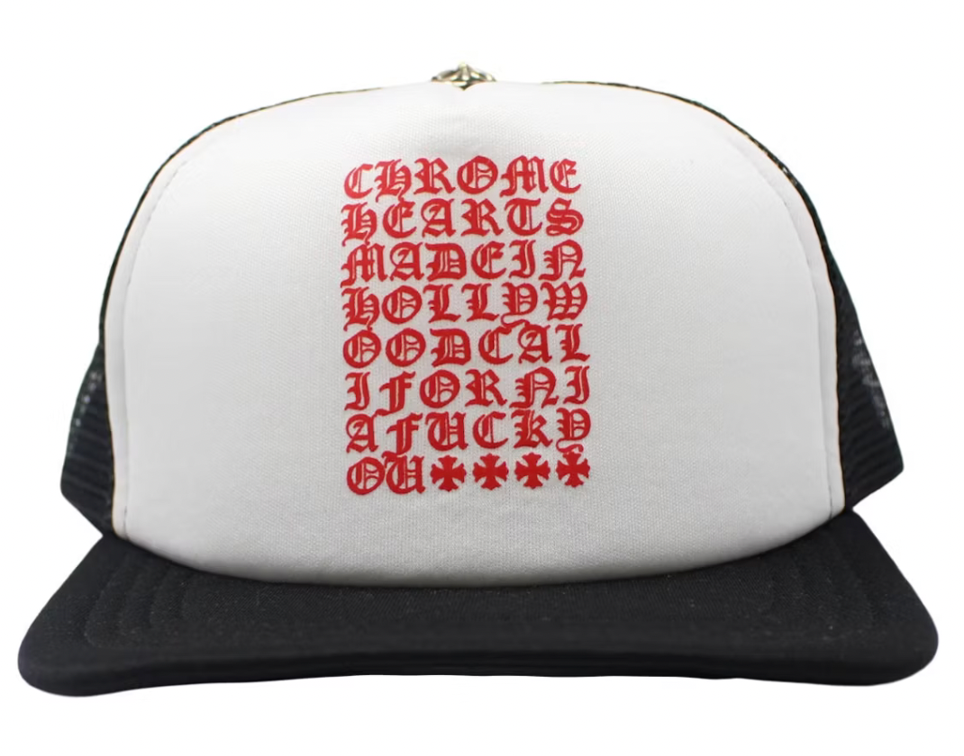 Chrome Hearts Eyechart Trucker Hat 